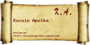 Kocsis Apolka névjegykártya