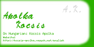 apolka kocsis business card